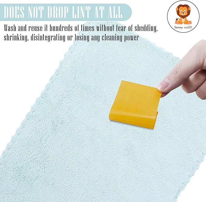 24 Pack Kitchen Dishcloths - Does Not Shed Fluff - Reusable Dish Towels, Dish cloths, Super Absorbent Coral Fleece Cleaning Cloths, Nonstick Oil Washable Fast Drying, 10 x 20 Inch (Multicolor)