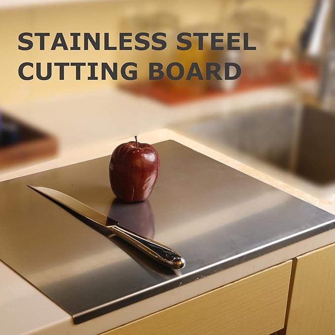 Stainless Steel Cutting Board for Kitchen, Extra Large Cutting Board Non Toxic, Metal Cutting Boards for Kitchen,Chopping Board for Meat, Veggies, Fruits and Kneading （70 x 50cm/27.6 x 19.7 inch）