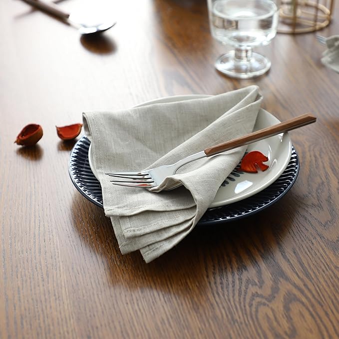 Simple&Opulence Linen Napkins Set of 6 – 100% Pure Linen Napkins for Spring, Easter, Mothers Day,Wedding, Party, Everyday Use Machine Washable and Reusable 14" x 14" Linen