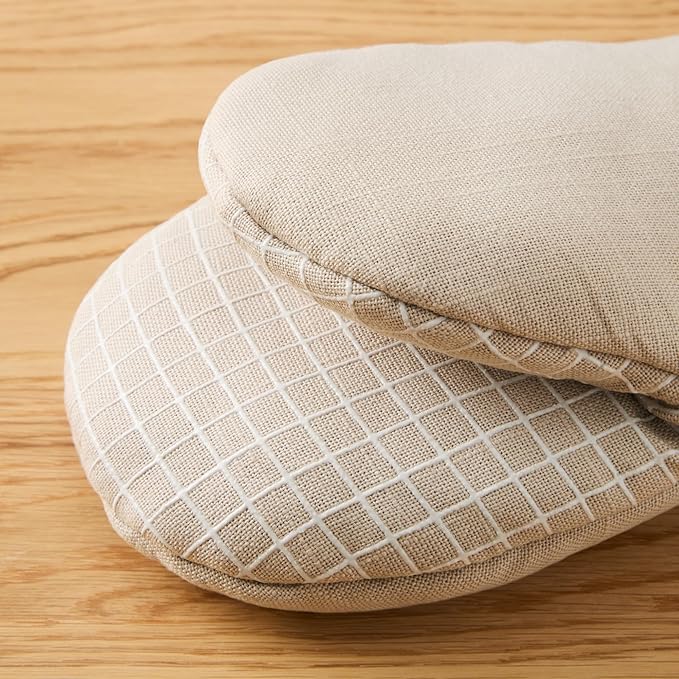 KITCHENAID Gourmet Series Gridlines Mini Oven Mitts 2-Pack Set, Heat Resistant up to 600°F, Soft Silicone Grip, Magnetic Cuff, Milkshake Tan, 5.5"x9"