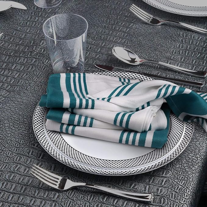 Urban Villa Easter Kitchen Towels 100% Cotton Dish Towels for Kitchen (Set of 6)20”x30” Dish Cloths Highly Absorbent Kitchen Linen Set with Hanging Loop Perfect for Drying Dishes Cleaning Towels-Teal