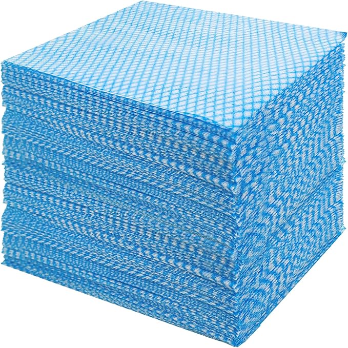 GUYUANGLO Disposable Dish Cloths Heavy Duty Disposable Cleaning Towels and Dish Cloths Dish Rags for Kitchen,13.78 x 15.75 inches- 100 Counts/Pack,Blue