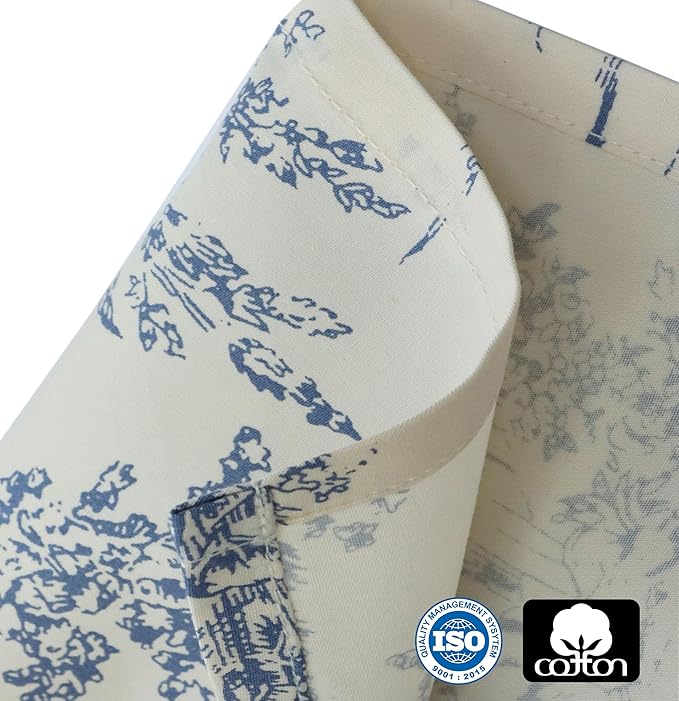 COTTON CRAFT French Country Toile Cloth Cocktail Napkins - Set of 12 - 100% Cotton Bar Napkin for Happy Hour, Beverage, Dessert, Drinks - Holiday Party Gift - 10x10 - Blue