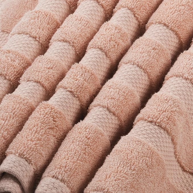 SOFE H&L | Olea Luxury Turkish Cotton Hand Towels Set of 4 Blush | Premium, Soft, Durable, Absorbent | Hotel Quality Plush Towels and Thick Towel Sets