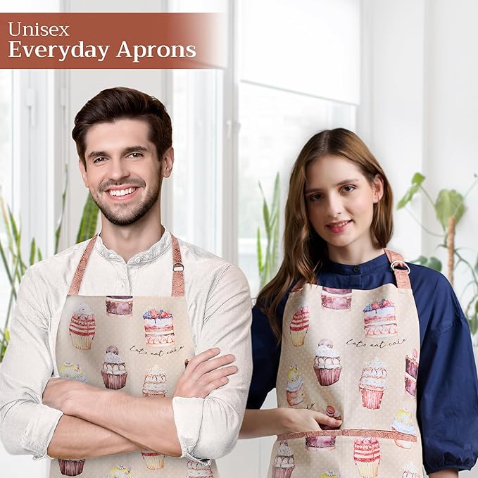 Maison d' Hermine 100% Cotton Apron for women with Pocket Kitchen Chef Apron for Men Cooking Mothers Day Gifts