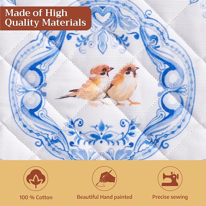 Maison d' Hermine Pot Holders 100% Cotton Heat Resistant Potholders 8" x 8" Hot Pads with Loop Cooking Baking Gifts for Mothers Day Handling Hot Pans Spring/Summer (Pack of 1, Amsterdam Canals)