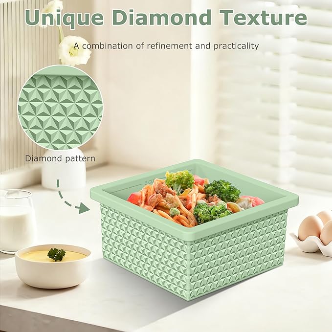 Silicone Freezer Molds for Soup Cube - 2-Cup Freezer Storage Container Tray with Lid,4 Pack Stackable Ice Cube Trays for Portion Control,Food Storage Meal Prep,Oven & Dishwasher Safe