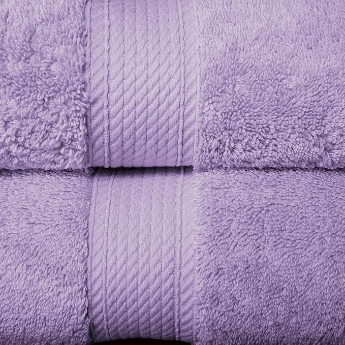 Superior Egyptian Cotton Pile 10 Piece Towel Set, Includes 2 Bath, 4 Hand, 4 Face Towels/ Washcloths, Ultra Soft Luxury Towels, Thick Plush Essentials, Guest Bath, Spa, Hotel Bathroom, Purple