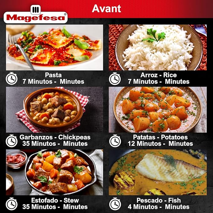 MAGEFESA Avant 6.2-Quart Aluminum Pressure Cooker, Compatible with Gas, Electric & Ceramic Stoves, Stovetop Pressure Canner with Trivet