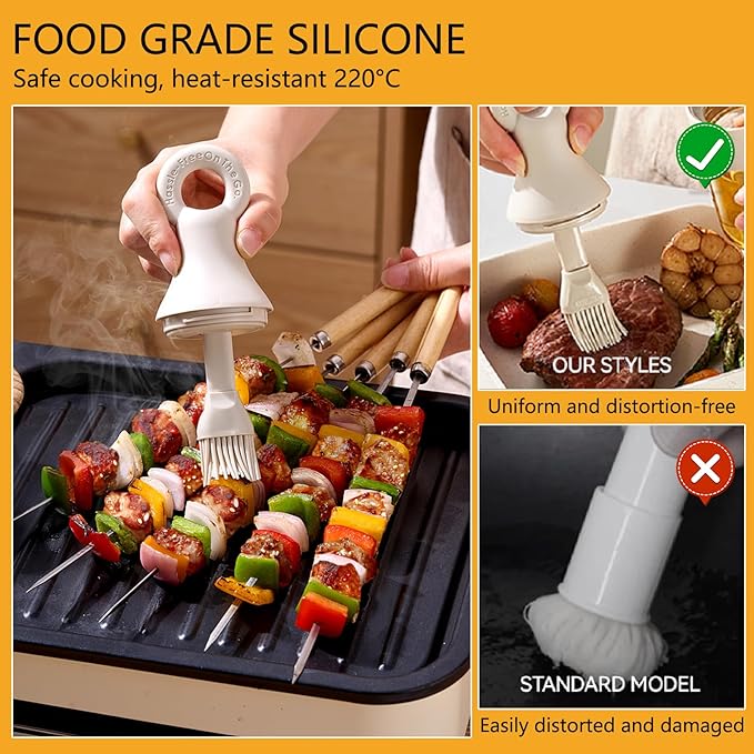 2 in 1 Oil Dispenser Bottle with Silicone Brush - 150ml/5.07oz Borosilicate Glass Basting Brush for BBQ, Grilling, Easy Kitchen & Outdoor Cooking