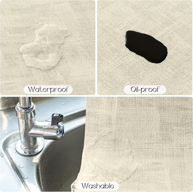 Romanstile Vinyl Placemats Set of 4-12x17 Inch, Reversible Waterproof Washable Non Slip Table Mats, Faux Leather Heat Resistant Wipeable Table Placemats for Dining/Party/Indoor/Outdoor, Black-Beige