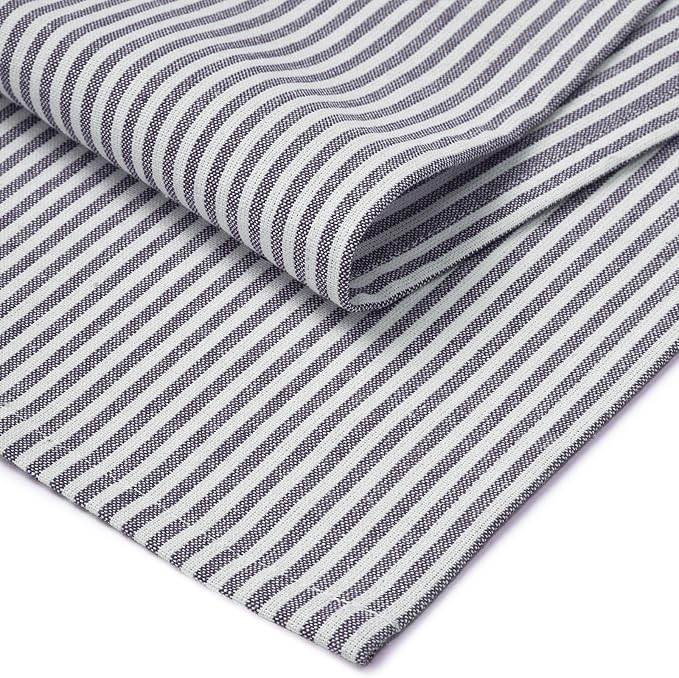 Encasa XO Cotton Kitchen Towel Set | Hand and Tea Cloth for Cleaning & Quick Drying, X-Large 28"x18" (Pack of 4) Highly Absorbent - Ticking Navy Blue