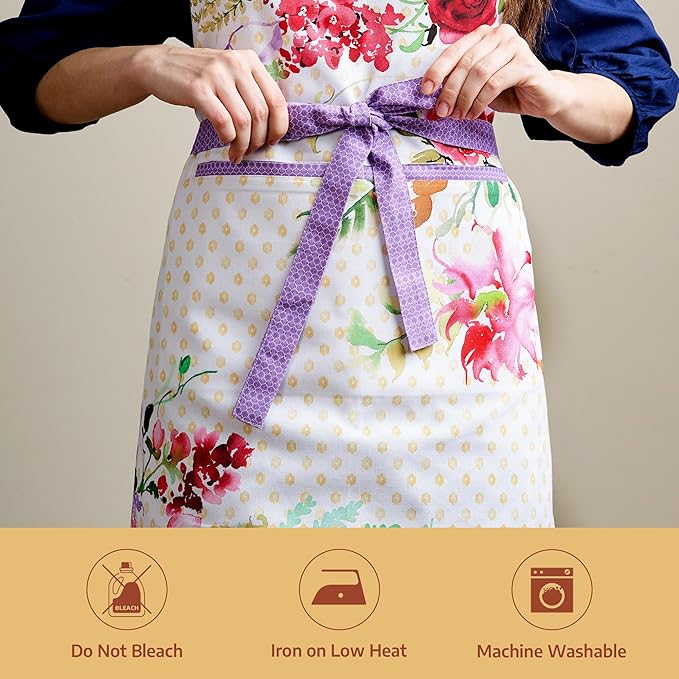Maison d' Hermine 100% Cotton Apron for women with Pocket Kitchen Chef Apron for Men Cooking Mothers Day Gifts