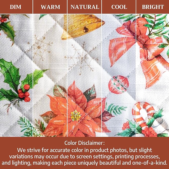 Maison d' Hermine Oven Gloves 100% Cotton Oven Mitt 7" x 13" with Loop Heat Resistant BBQ Cooking Gloves for Thanksgiving Christmas Decorations Baking Handling Hot Pans (Pack of 1, Chromo)