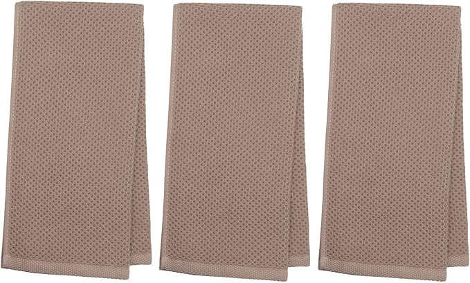 Mia'sDream Cotton Dish Towels for Kitchen, Kitchen Towels, Hand Face Head Towel Waffle Weave, Soft and Absorbent Bath Guest Gym Towel Washcloths, 13inch x 28inch 3 Pack (Brown)