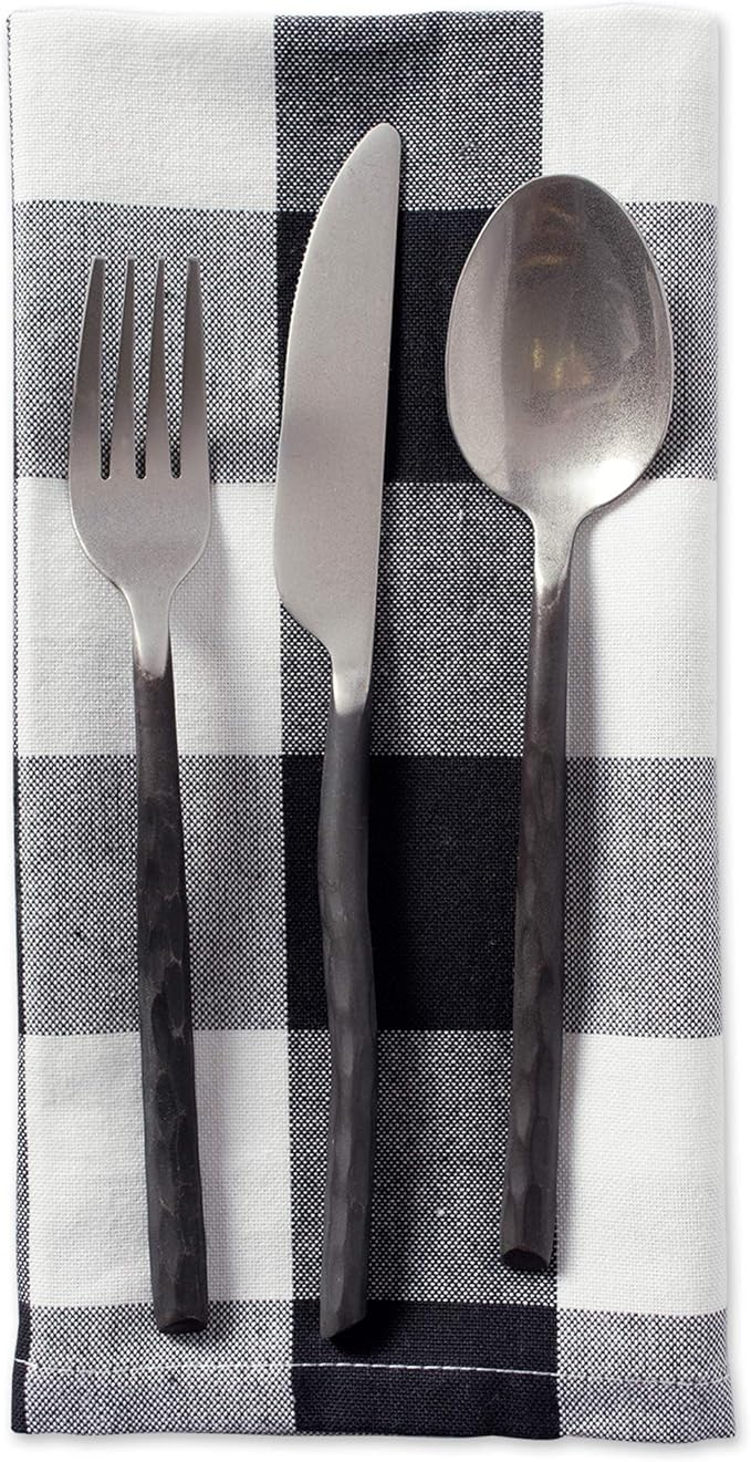 DII Buffalo Check Collection, Classic Farmhouse Napkin Set, 20x20, Black & White, 6 Piece (Pack of 2)