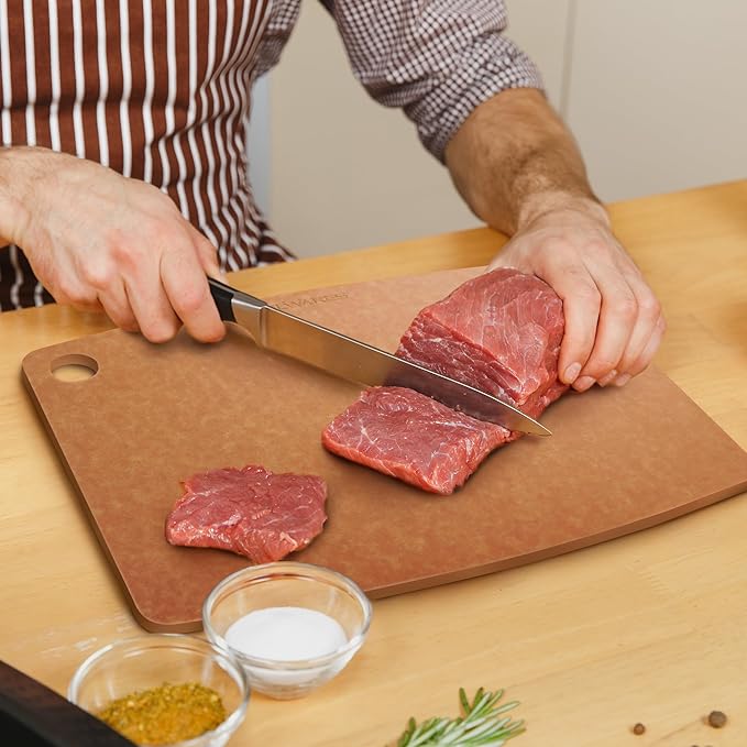 Dishwasher Safe Cutting Boards for Kitchen - Extra Large Composite Wood Cutting Boards - Thin, BPA Free & Eco-Friendly Chopping Board (18 x 12 Inch, Natural)