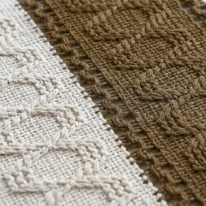 Artoid Mode Light Coffee Farmhouse Rustic Table Runner, Seasonal Holiday Hollow Kitchen Dining Table Decoration for Home Party Decor 12x120 Inch