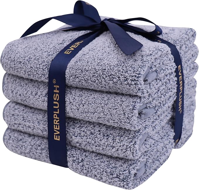 Everplush 4-Piece Premium Hand Towel Sets: Super-Soft, Highly Absorbent & Quick Drying Bathroom Towels – Versatile for Hotel, Bathroom, Shower, Spa, 16x30 Inches (Dusk, 16" x 30")