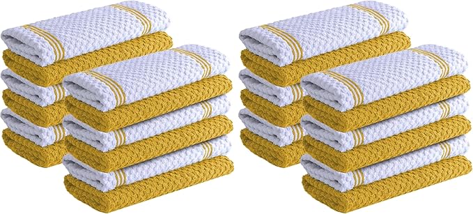 Infinitee Xclusives Premium Kitchen Towels - [Pack of 24] 100% Cotton Kitchen Hand Towels (15 x 25 Inches) - Dish Towels for Kitchen |Radiant Yellow|