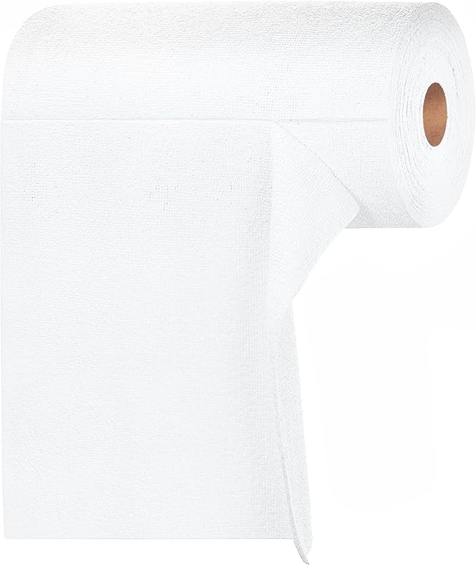 Tear-A-Rag Roll -50 Pack, 12 x 12 Microfiber Cleaning Cloth, Reusable Towels for Home, auto and Shop (White)