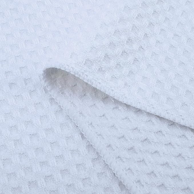 POLYTE Ultra Premium Microfiber Kitchen Dish Cloth Waffle Weave, 8 Pack (12x12 in, White)