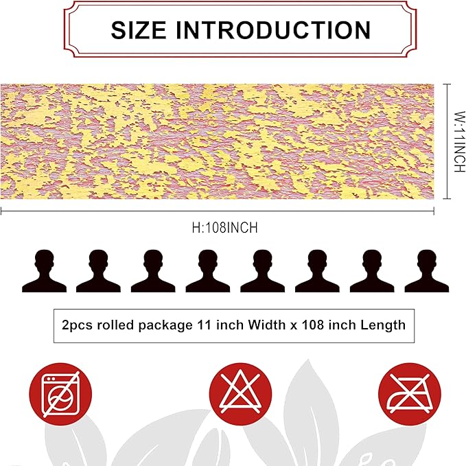 Snowkingdom 2Pcs Gold Table Runner, 11×108 Inch Red and Gold Sequin Glitter Foil Metallic Thin Mesh Table Runner, Sparkle Centerpiece for Wedding Party Birthday Holiday Kitchen Dinner Decoration
