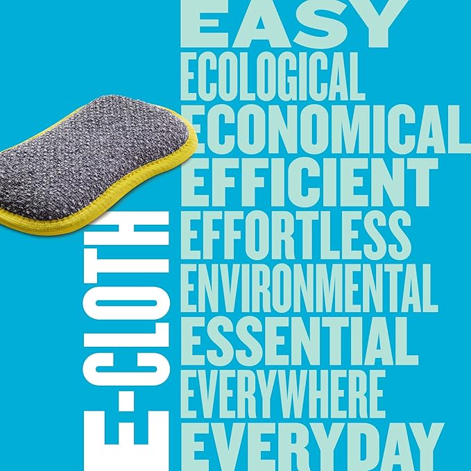 E-Cloth Washing Up Pad, Premium Microfiber Non-Scratch Kitchen Dish Scrubber Sponge, Ideal for Dish, Sink and Countertop Cleaning, 100 Wash Guarantee, Yellow, 4 Pack
