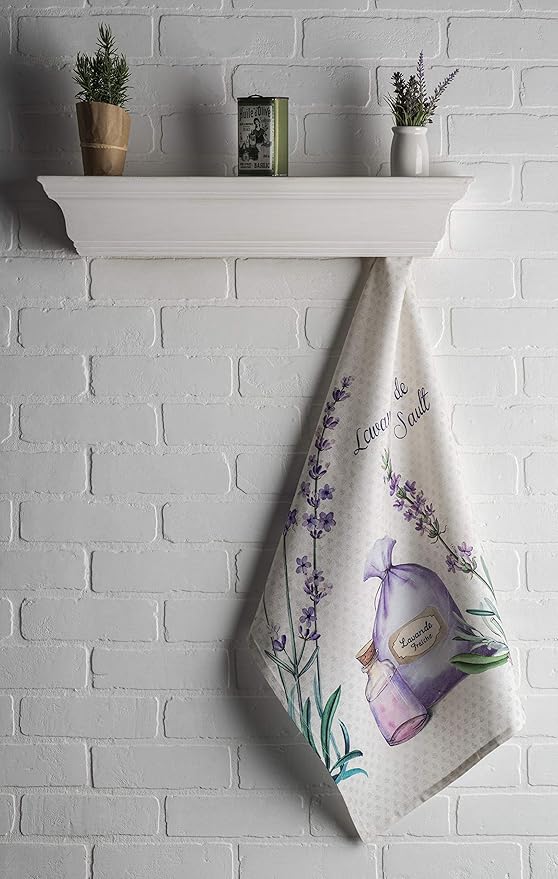 Maison d' Hermine Kitchen Towels Set of 3 100% Cotton 27.50" x 20" Reusable Cloth Tea Dish Towels Absorbent with Hanging Loop for Kitchen Gifts for Mothers Day Spring/Summer (Fanny)