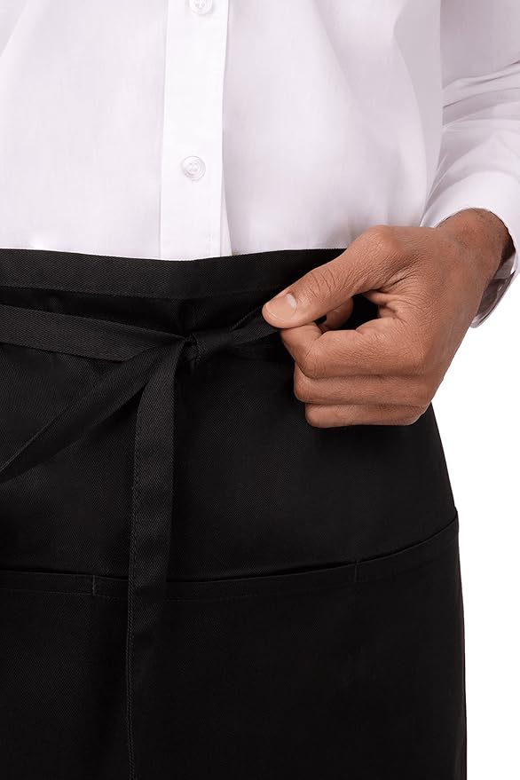 Chef Works Unisex Reversible Server Apron, Black, One Size