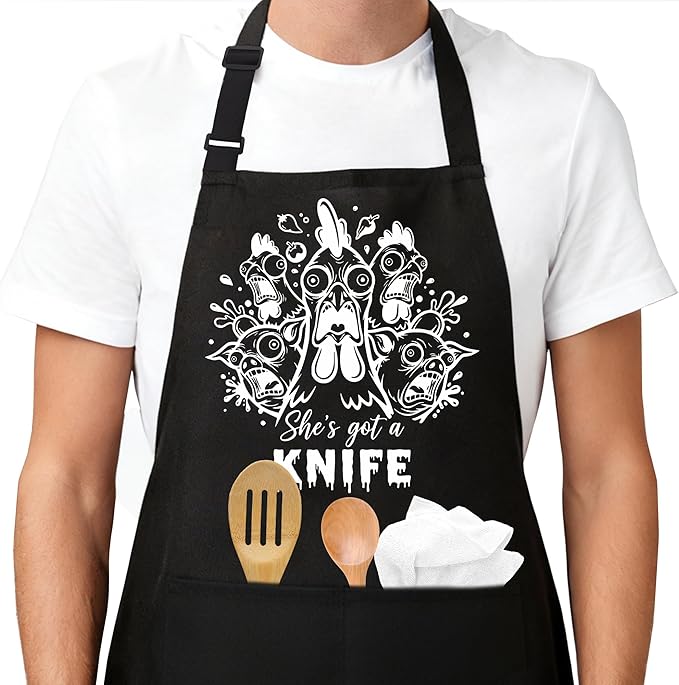 Funny Apron For Women Men Cooking Baking BBQ Grill Chef Waterproof Aprons Birthday Valentine's Gifts For Mom Dad Wife