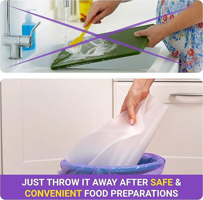 Disposable Plastic Cutting Board Sheets for BBQ & Camping - Large Flexible Chopping Boards - Cutting Mats for Kitchen and Outdoor 32'