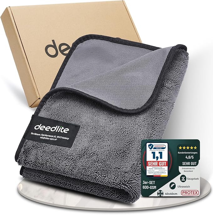 Deedlite Bath Wipes Shower Cleaning Cloths, Premium Car Drying Towel | Ultra Absorbent Twisted-Loop Design| Microfiber Towel for Car, Shower Cabin, Household