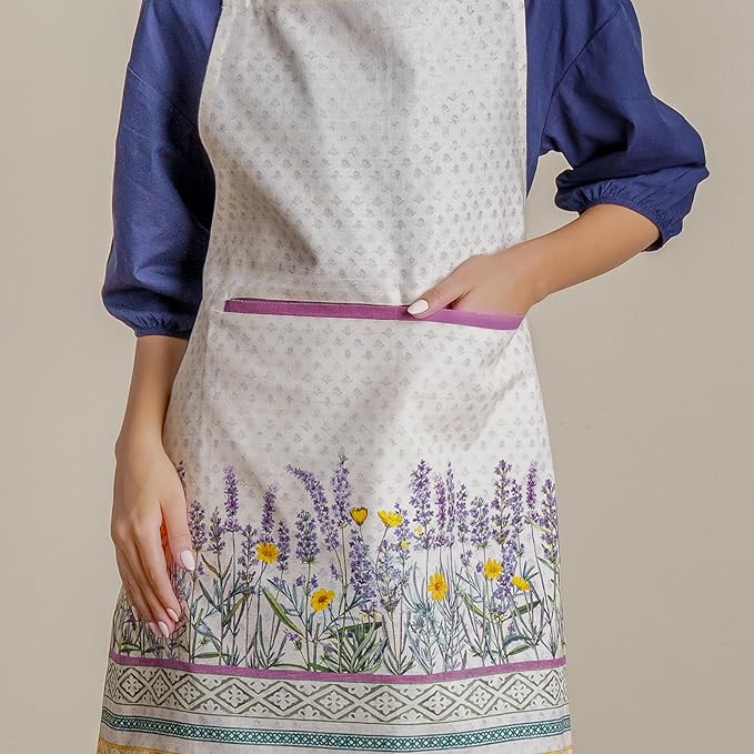 Maison d' Hermine 100% Cotton Apron for women with Pocket Kitchen Chef Apron for Men Cooking Mothers Day Gifts