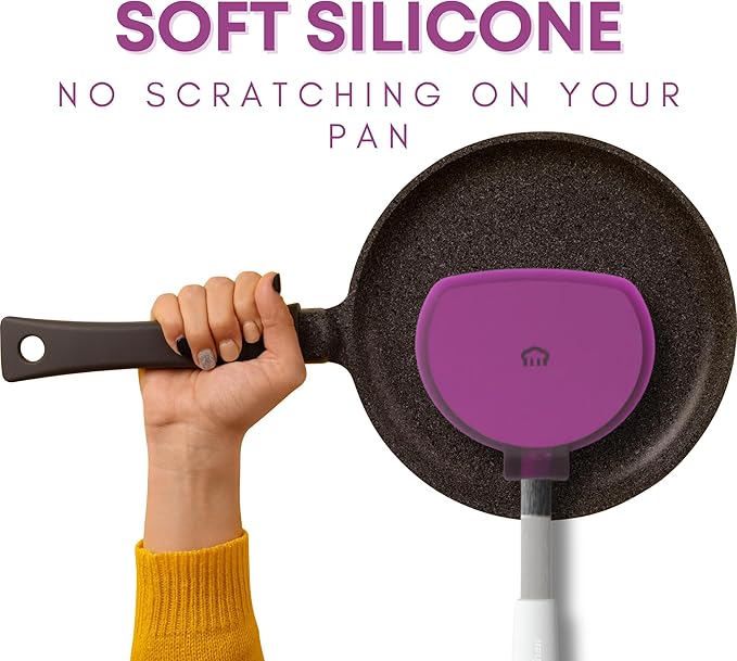 Wide Pancake Spatula Flipper - Heat Resistant Extra Large Silicone Turner for Non-Stick Cookware & Griddle - Perfect for Crepes & Eggs - Ideal Big Baking Tool for Women Who Love to Bake by KPKitchen