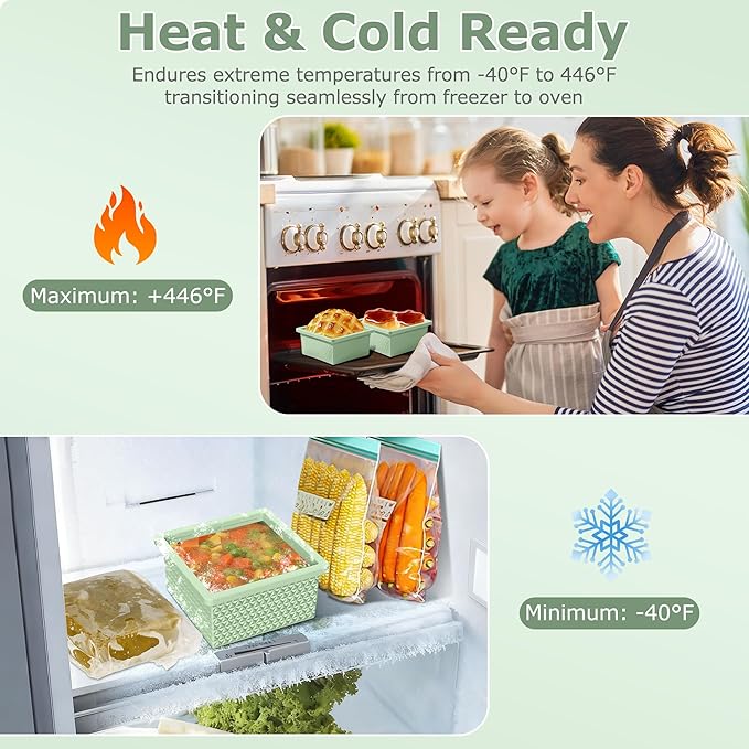 Silicone Freezer Molds for Soup Cube - 2-Cup Freezer Storage Container Tray with Lid,4 Pack Stackable Ice Cube Trays for Portion Control,Food Storage Meal Prep,Oven & Dishwasher Safe