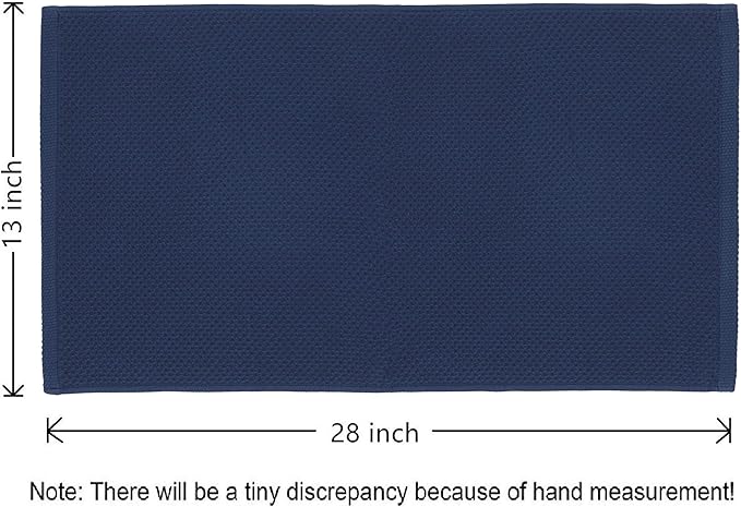 Mia's Dream Cotton Face Waffle Weave Tea Towels, Soft Absorbent Bath Guest Gym Towel Washcloths, 13"x28", 3 Pack (Navy Blue)