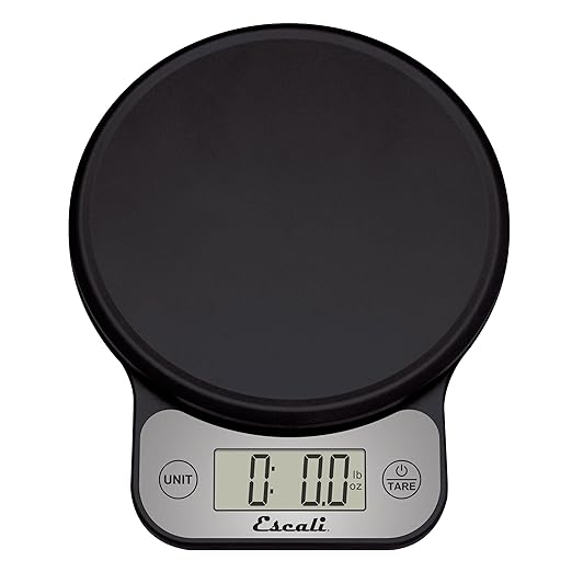 Escali Telero Digital Food Scale, Multi-Functional Kitchen Scale, Precise Weight Measuring and Portion Control, 7.62 x 6.1 x 1.28 inches, Black (T136)