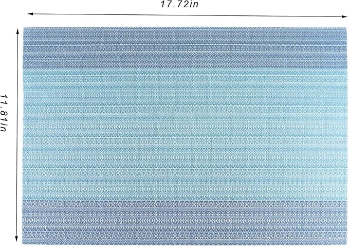 CADONO Placemats Set of 6 Washable Indoor/Outdoor Vinyl Place Mats for Dining Table Durable Non-Slip Heat Resistant PVC Weave Table Mats（Ocean Geode）