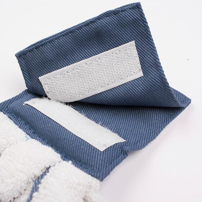 Ritz Premium 100% Cotton Solid and Multi Check Kitchen Tie Towel, Absorbent, Super Soft, and Fast Drying Hang Towel, Set of Two, Federal Blue