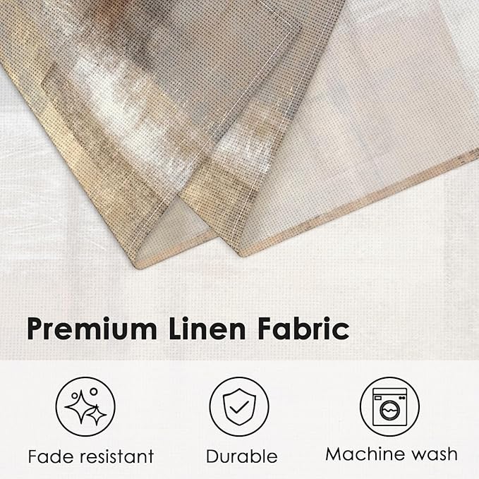 Emvency Farmhouse Placemats Set of 4, 12x18 Inch Modern Abstract White and Brown Art Painting Table Mats for Outdoor Home Party Kitchen Dining Decoration