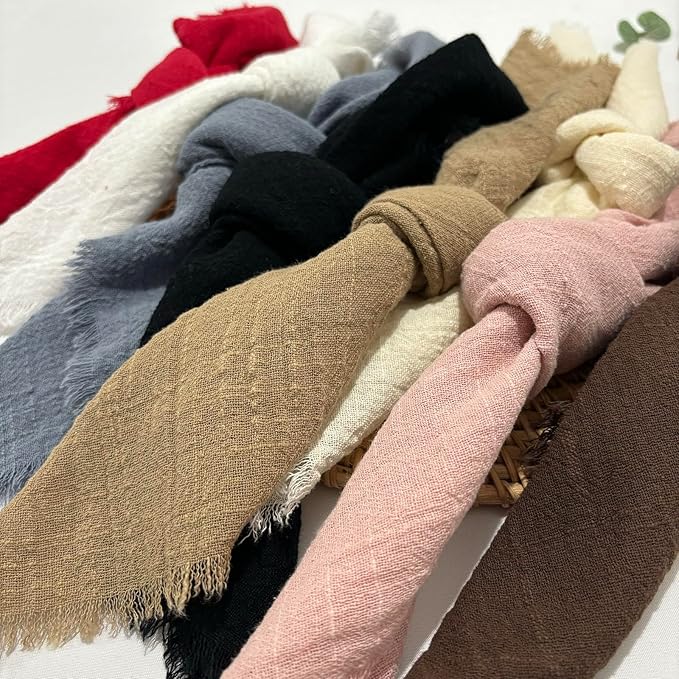 24Pack Coffee Cloth Napkins 17x17Inch Coffee Napkins Cloth with Fringe Soft Cotton Cloth Napkins Washable Rustic Dinner Napkins Cloth for Wedding Party Dinner Table