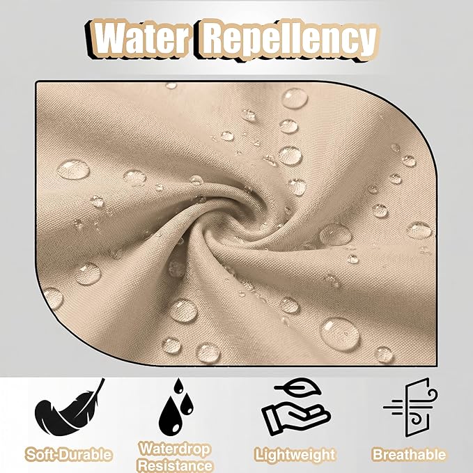 TOSHE Kitchen Apron Waterdrop Resistant Cotton Apron with adjustable Aprons for Women with Pockets 10 Color option Cooking Beige Apron(Beige)