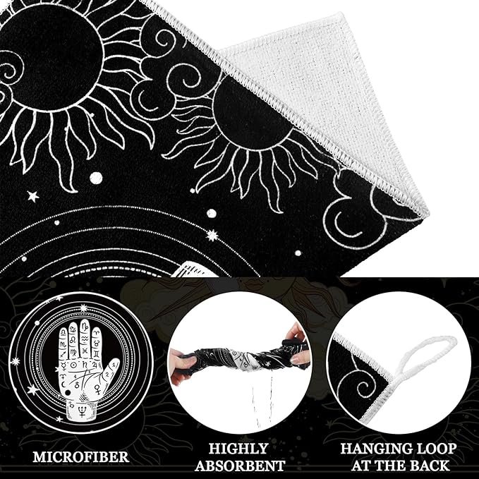 Bencailor 6 Pcs Retro Kitchen Towels 15.7 x 23.6 Inch Farmhouse Vintage Hand Towels Decorative Absorbent Dish Cloth for Bathroom Decor for Cooking Baking Cleaning(Modern Color,Tarot)
