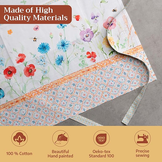 Maison d' Hermine 100% Cotton Apron for women with Pocket Kitchen Chef Apron for Men Cooking Mothers Day Gifts