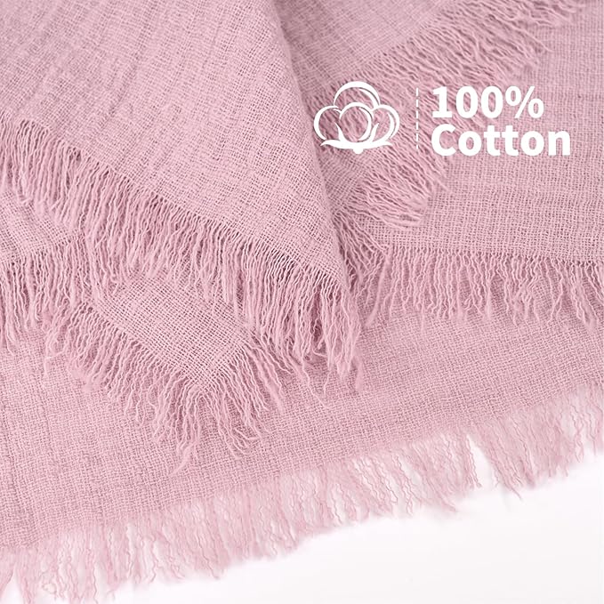 Showgeous 30 Pack Dusty Rose Cloth Napkins with Fringe 16x16 inch 100% Cotton Napkins Handmade Dinner Napkins Bulk Washable Soft Rustic Table Napkins for Wedding Parties Bridal Baby Shower