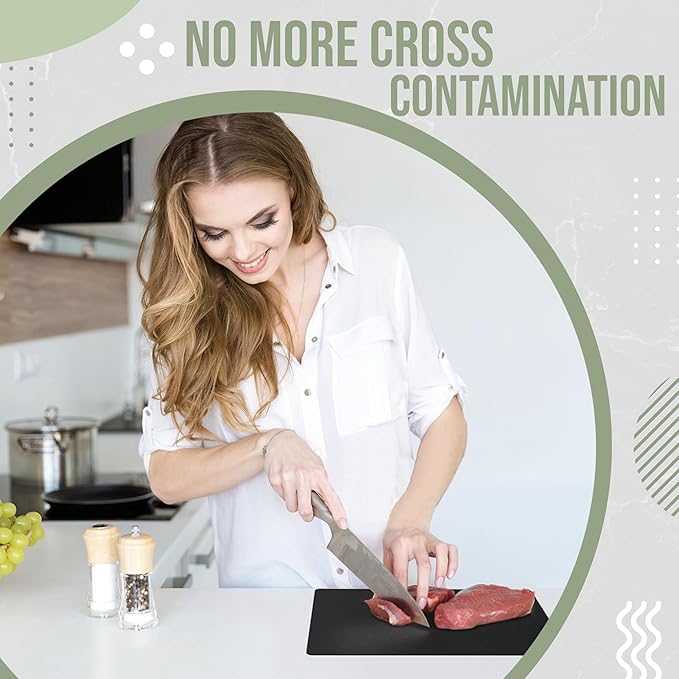 Crown Display Disposable Cutting Boards for Kitchen 300 Count Black Cutting Board 12 Inch X 17.5 Inch Flexible Cutting Boards For Kitchen ~ Patent Pending ~ Recyclable Disposable Cutting Board Sheets