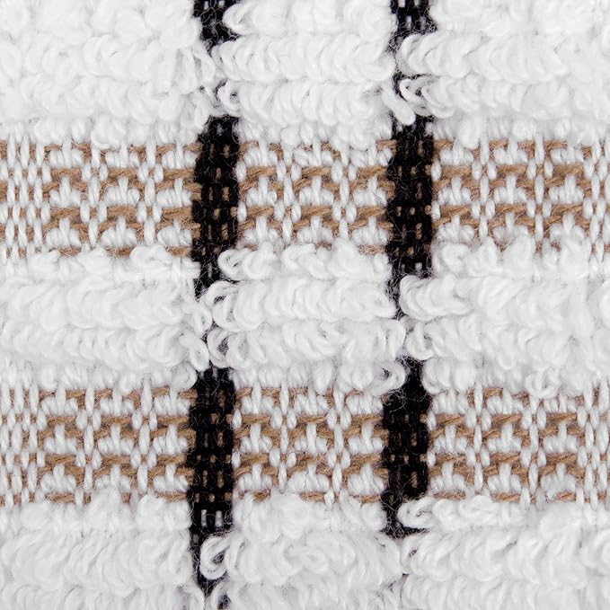 Ritz Royale Collection 100% Combed Terry Cotton, Highly Absorbent, Oversized Checked Kitchen Towel Set, 28" x 18", 2-Pack, Latte Brown