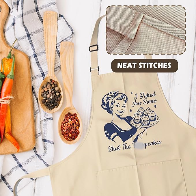 Funny Aprons for Women - Baking Gift for Women, Mothers Day Christmas Birthday Gifts, Perfect for Cooking, Bartending