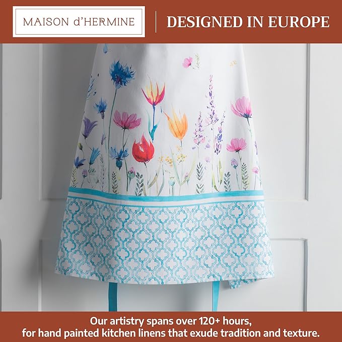 Maison d' Hermine 100% Cotton Apron for women with Pocket Kitchen Chef Apron for Men Cooking Mothers Day Gifts